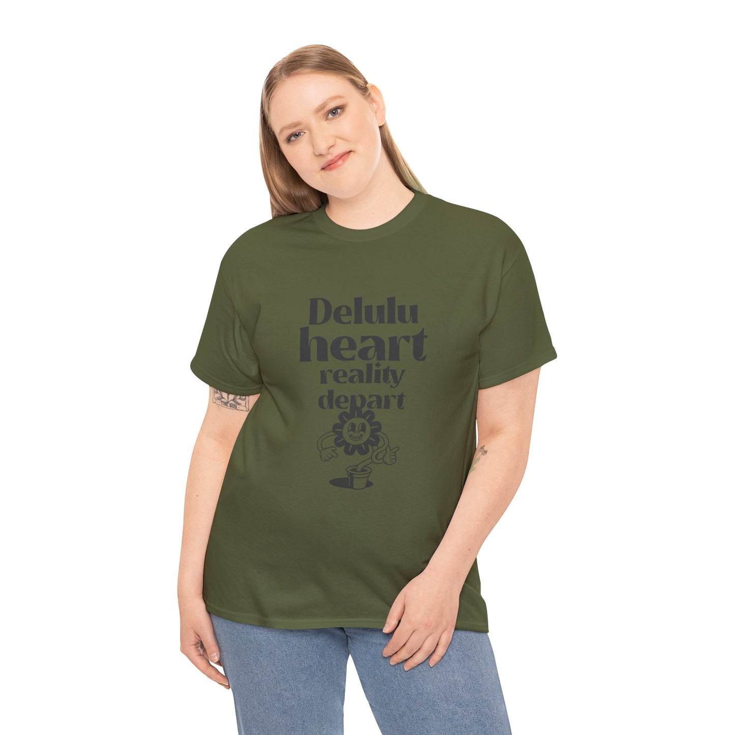 T-shirt -"Delulu Heart, Reality Depart" - Women - Romero's