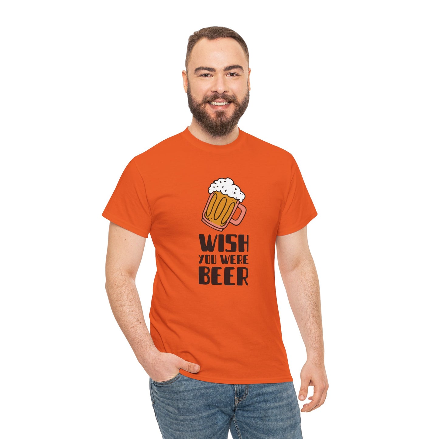 Camiseta masculina "Wish You Were Beer" - Conforto casual com um toque especial da Romero's