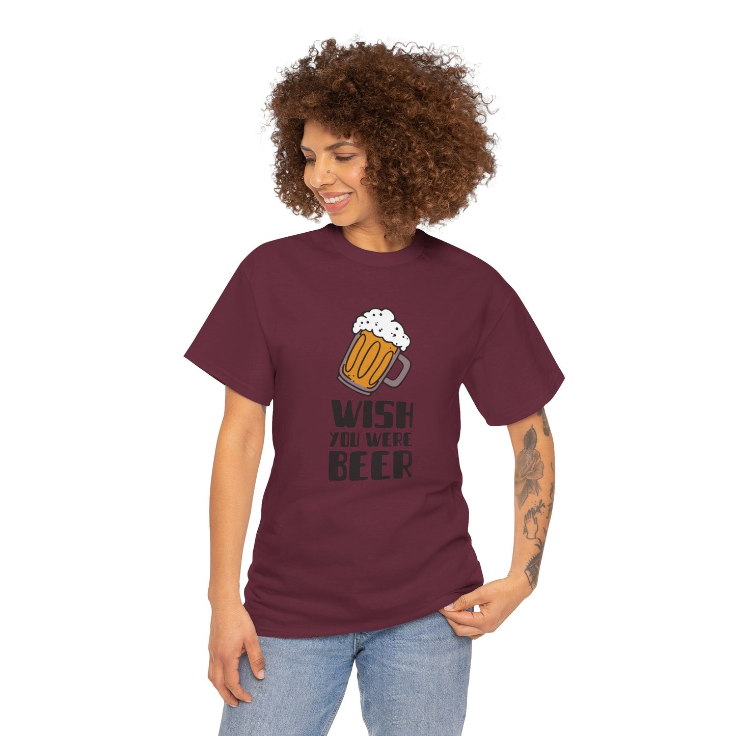 Camiseta feminina "Wish You Were Beer" - Camiseta divertida