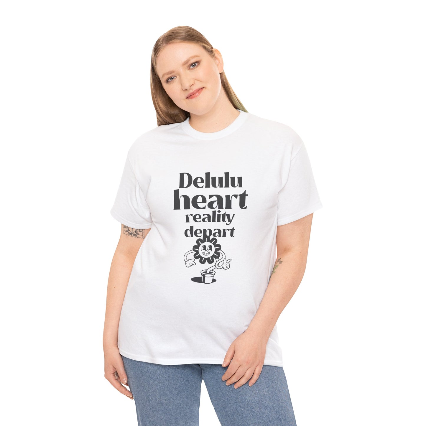 T-shirt -"Delulu Heart, Reality Depart" - Women - Romero's