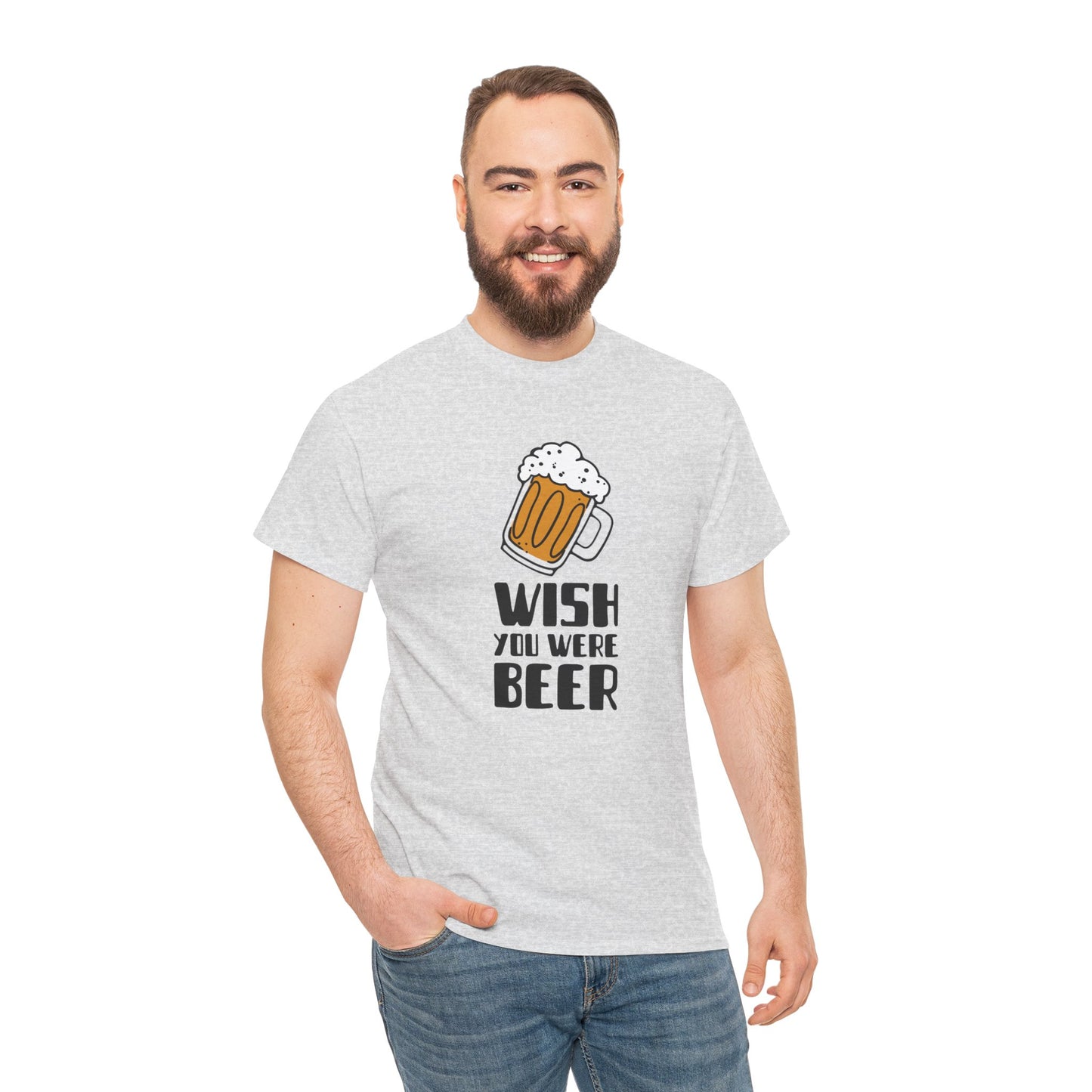 Camiseta masculina "Wish You Were Beer" - Conforto casual com um toque especial da Romero's