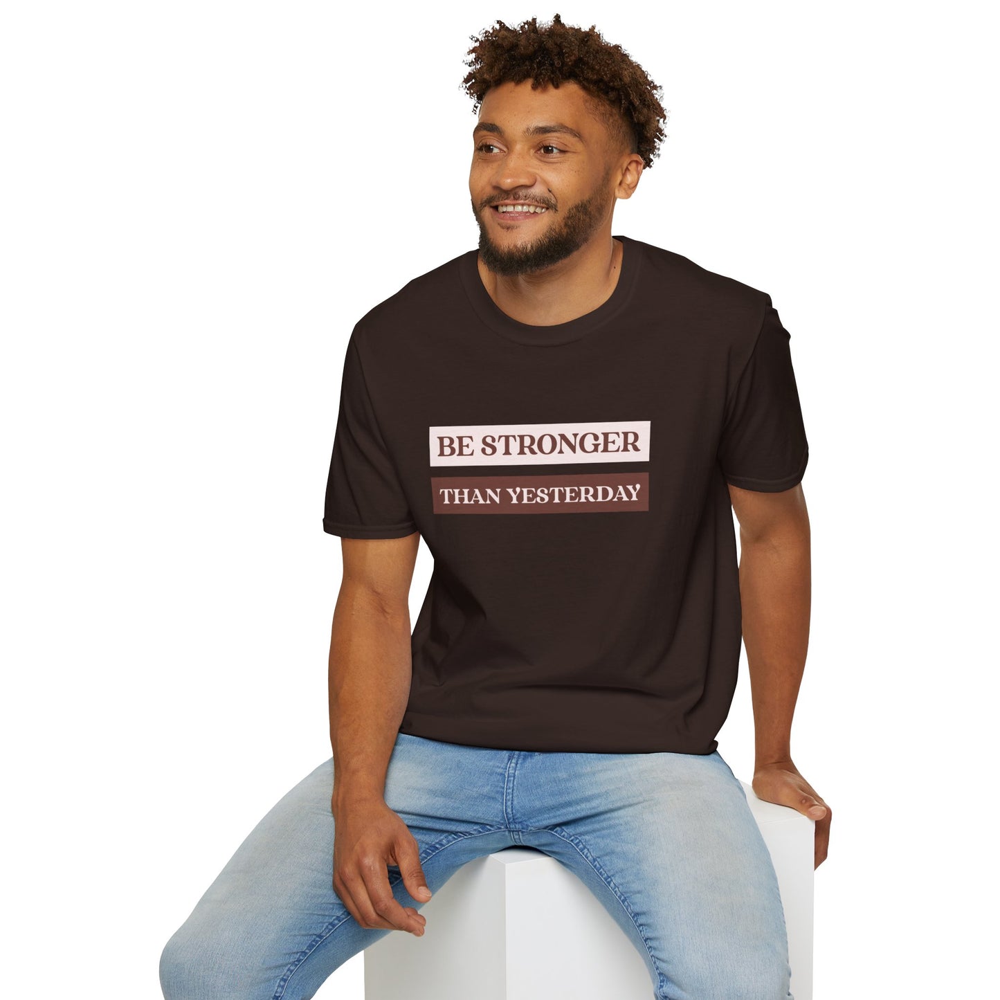 "'Be Stronger than Yesterday' T-shirt | Men | Romero's: Style with Purpose"