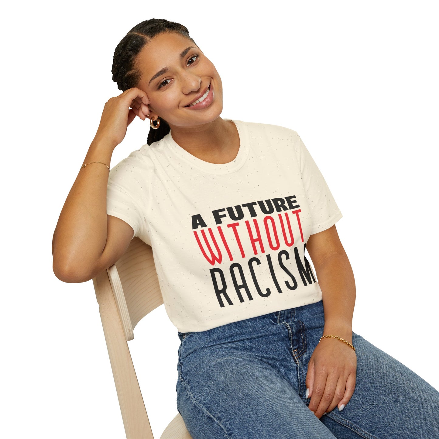 T-shirt  'A Future Without Racism'  | Woman | Un Paso Hacia un Mundo Más Inclusivo en Romero's