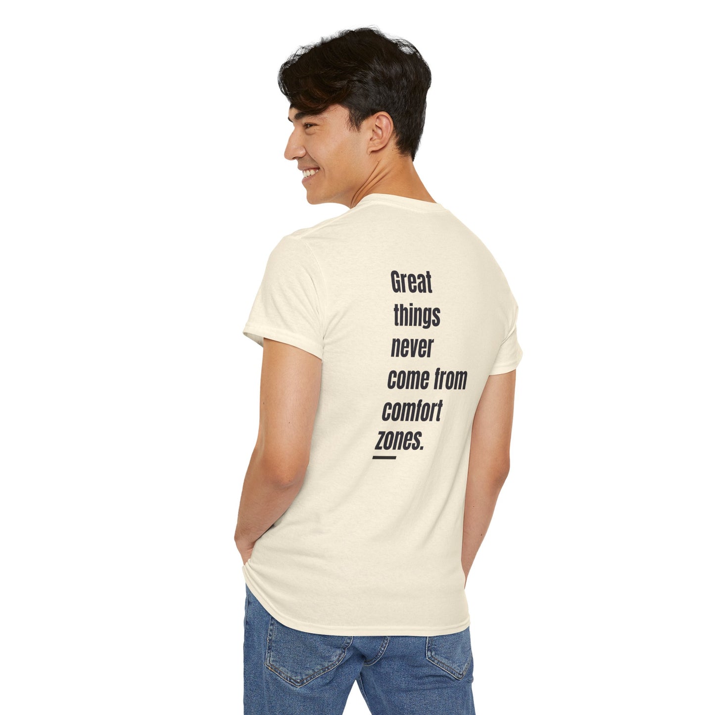 T-shirt - "Grandes coisas nunca vêm de zonas de conforto" | Homens | Romero