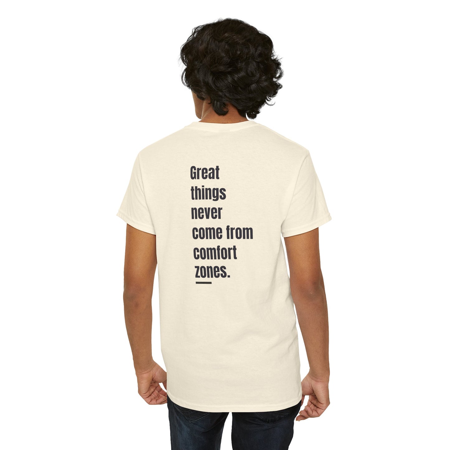 T-shirt - "Grandes coisas nunca vêm de zonas de conforto" | Homens | Romero