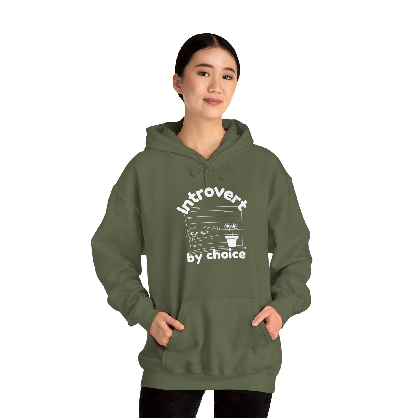 "Introvert by choice" Hooded Sweatshirt - Woman