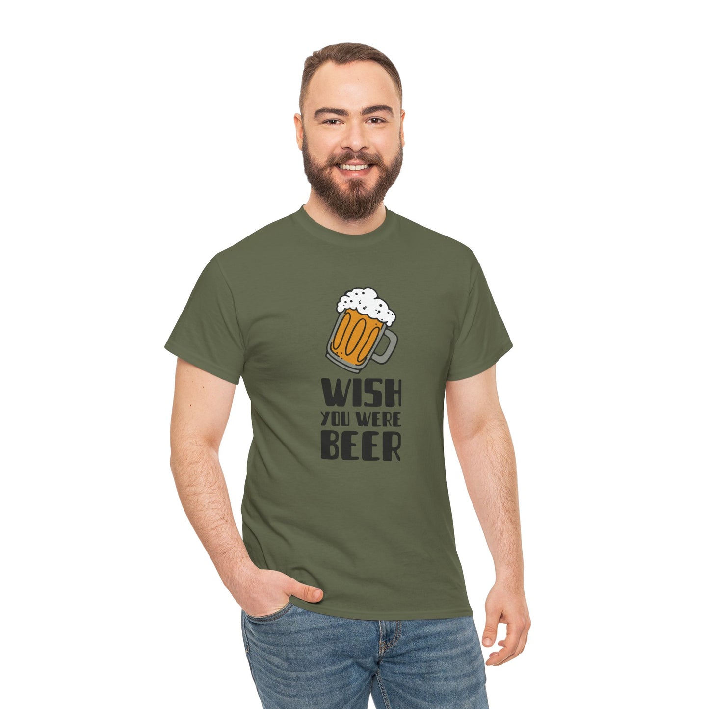 "Wish You Were Beer" Men's T-Shirt - Casual Comfort with a Twist by Romero's