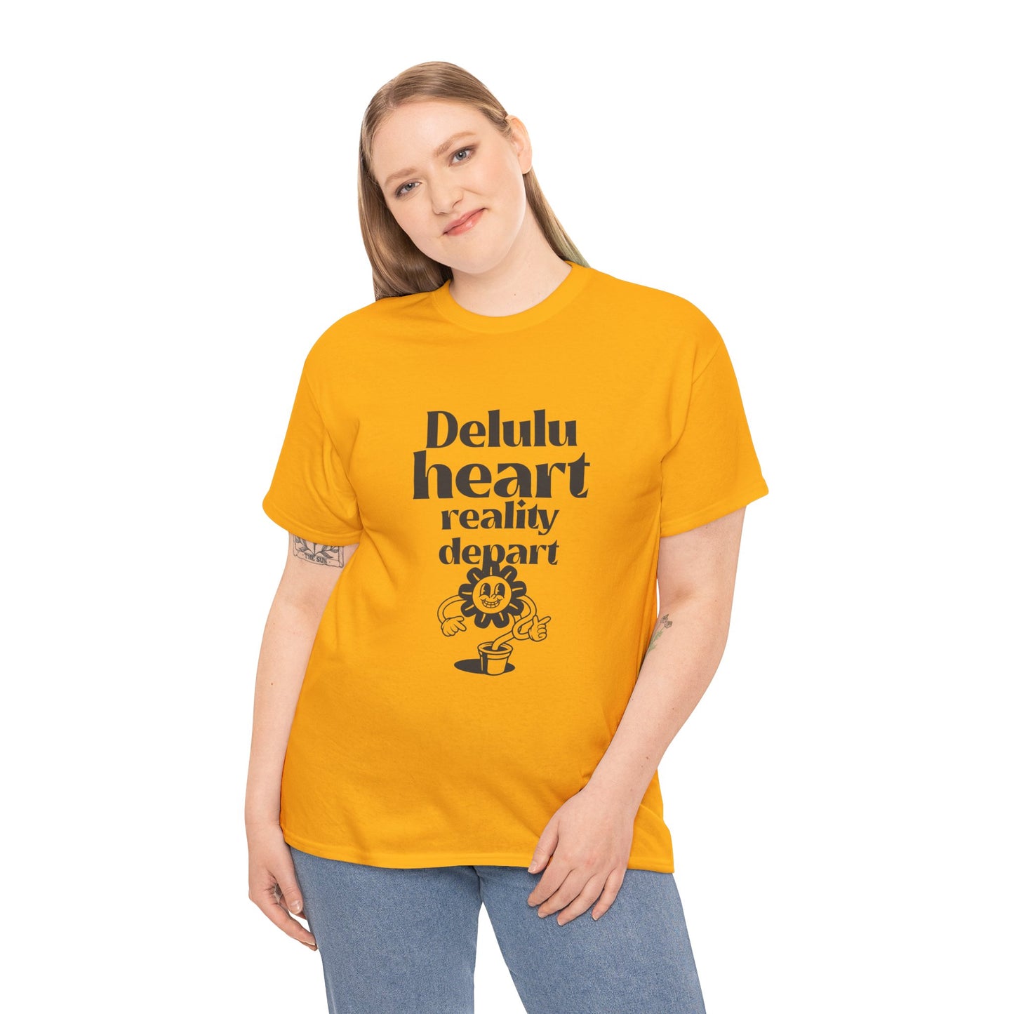 Camiseta -"Delulu Heart, Reality Depart" - Mulher - Romero's