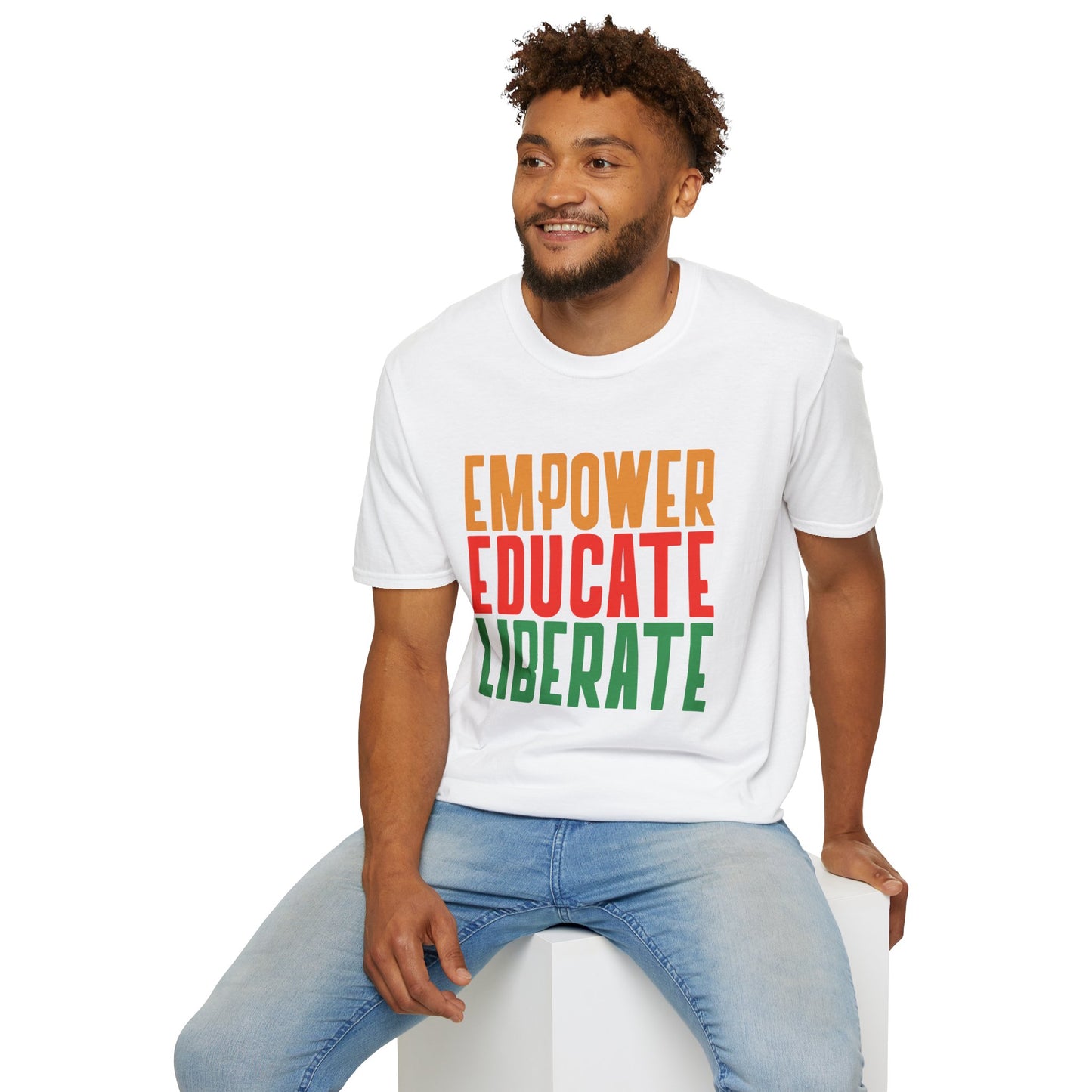 'Empower, Educate, Liberate' T-Shirt: Celebrating Diversity at Romero's | Men