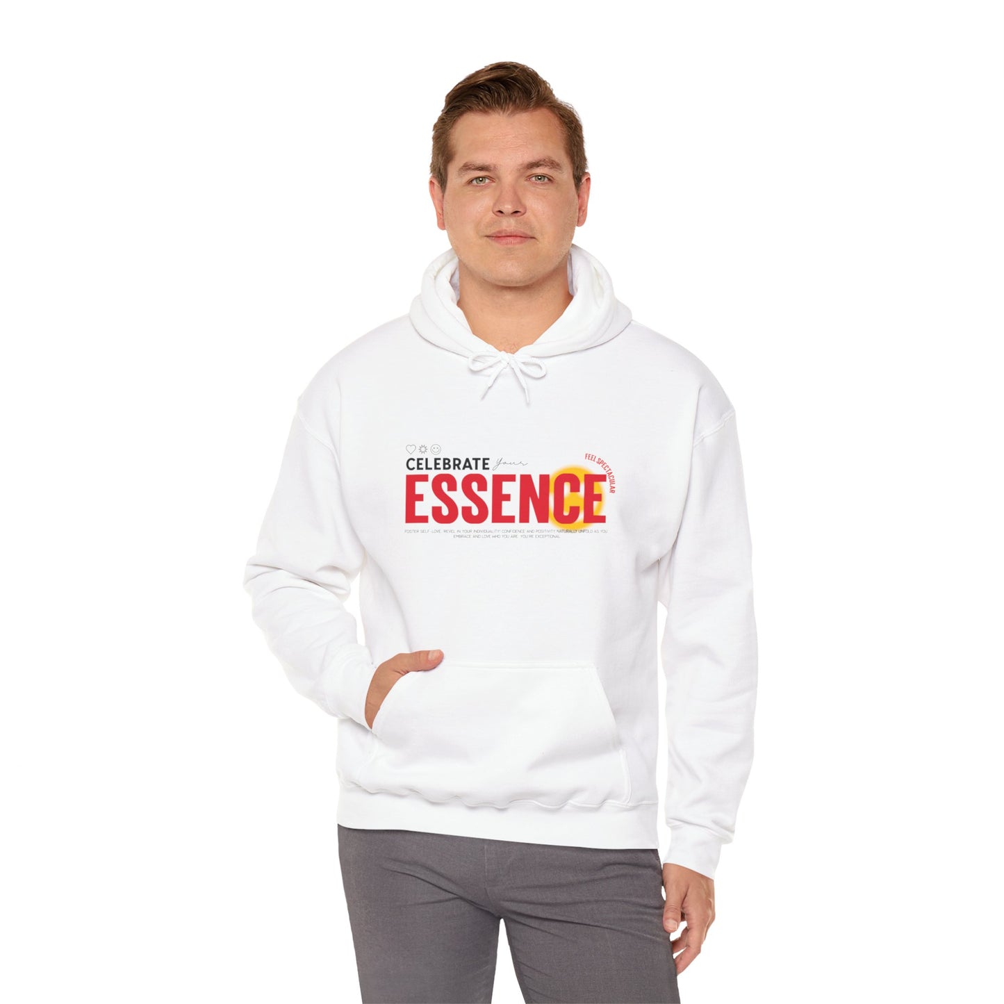 Sweatshirt com capuz "Celebrate your Essence" - Homem