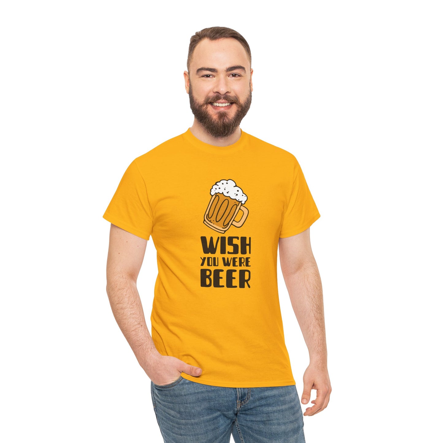 Camiseta masculina "Wish You Were Beer" - Conforto casual com um toque especial da Romero's