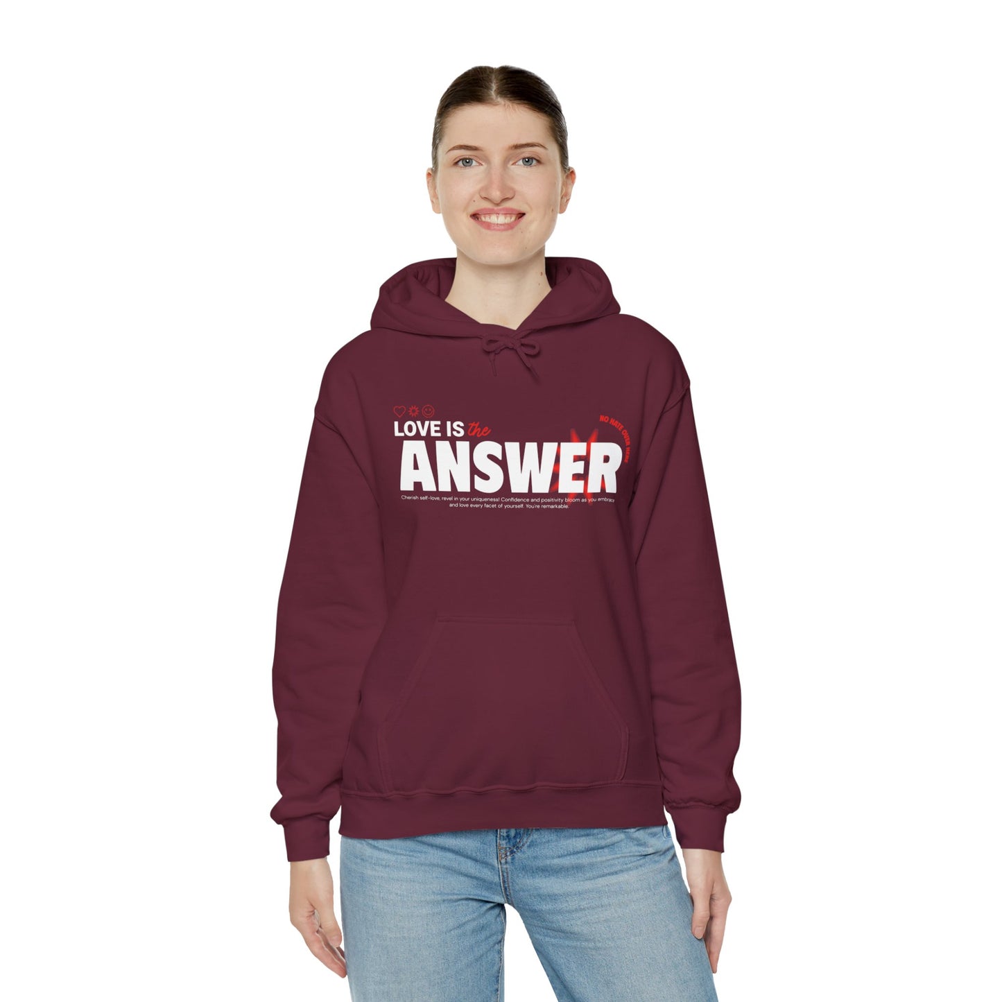 "Love is the answer" hooded sweatshirt