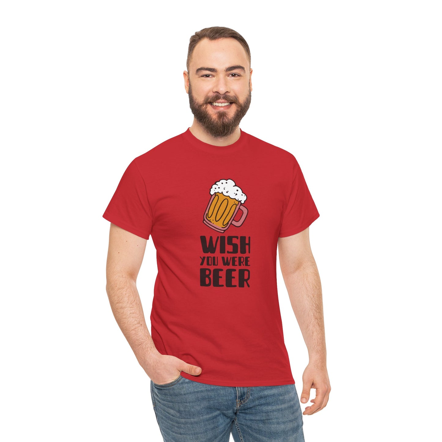 Camiseta masculina "Wish You Were Beer" - Conforto casual com um toque especial da Romero's