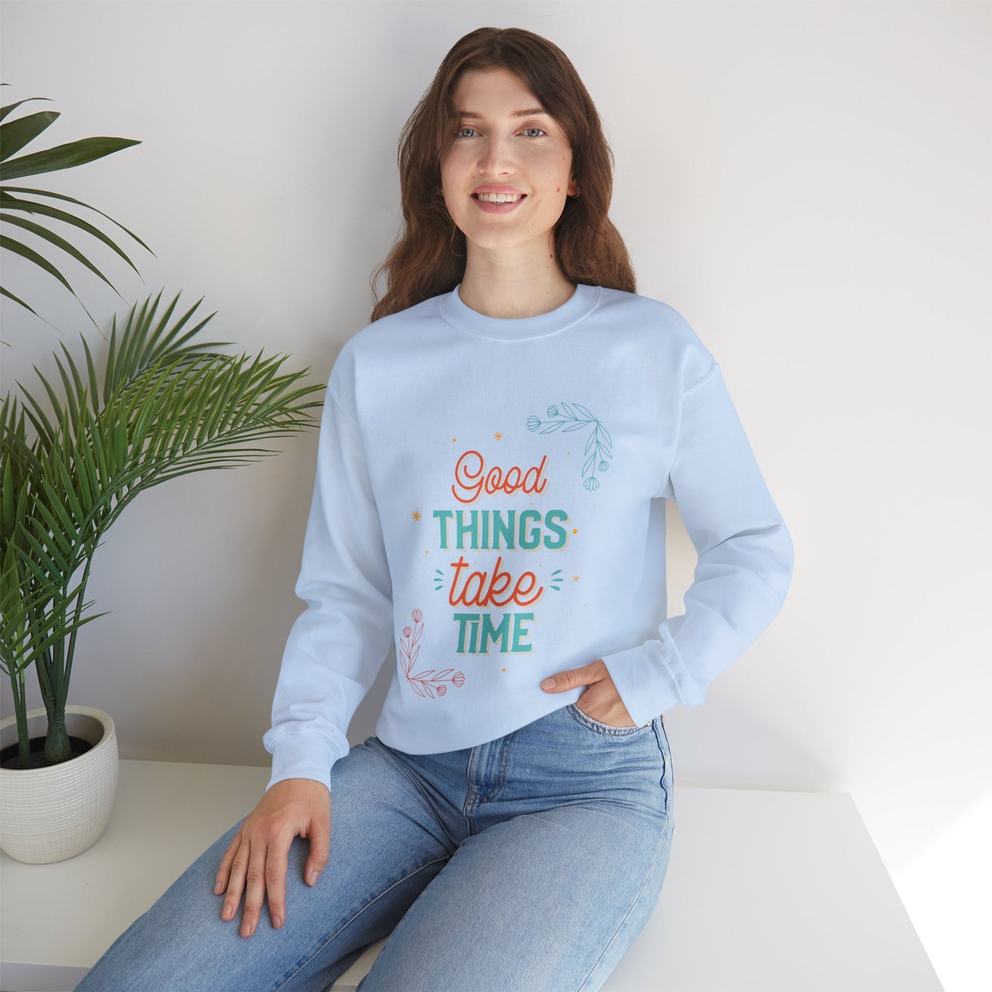 Sweatshirt 'Good Things Take Time' | Women | Romero's: Estilo con Intención"