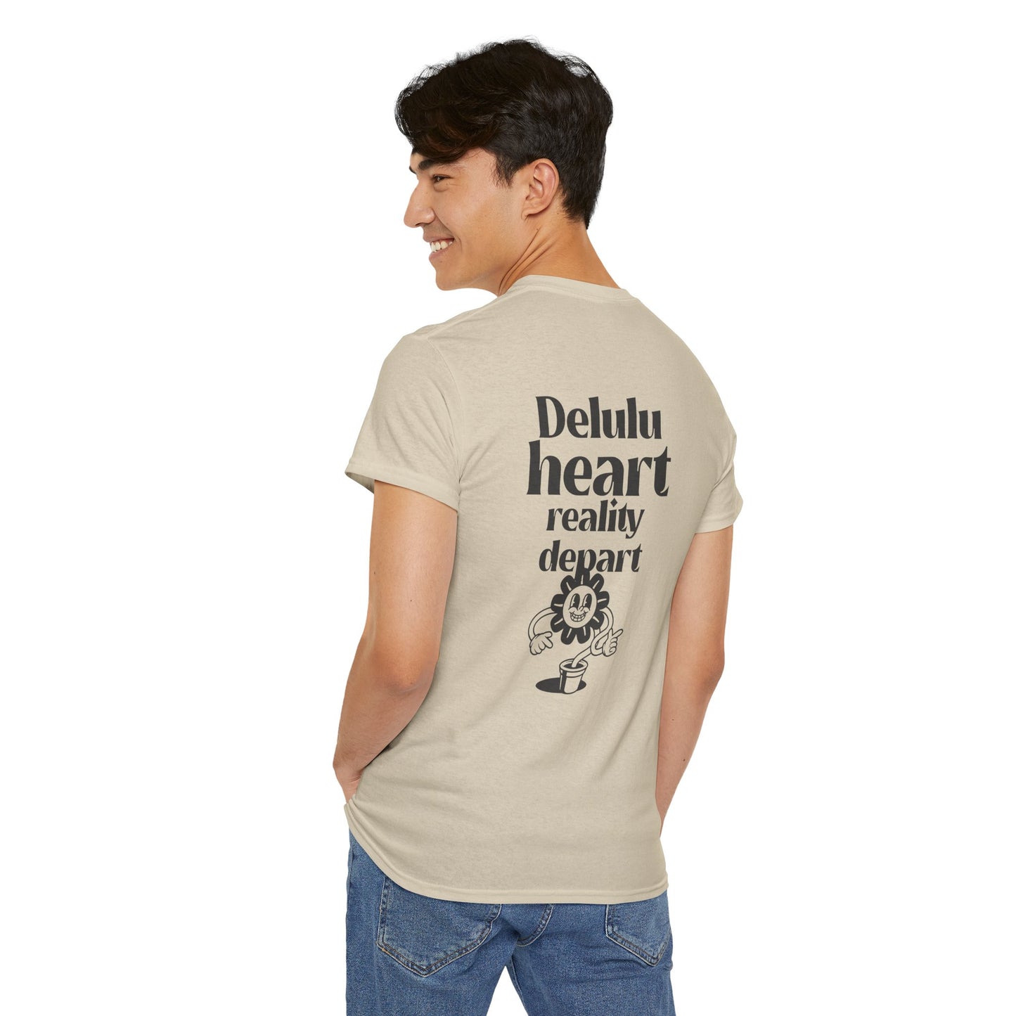 T-shirt -"Delulu Heart, Reality Depart" - Men - Romero's