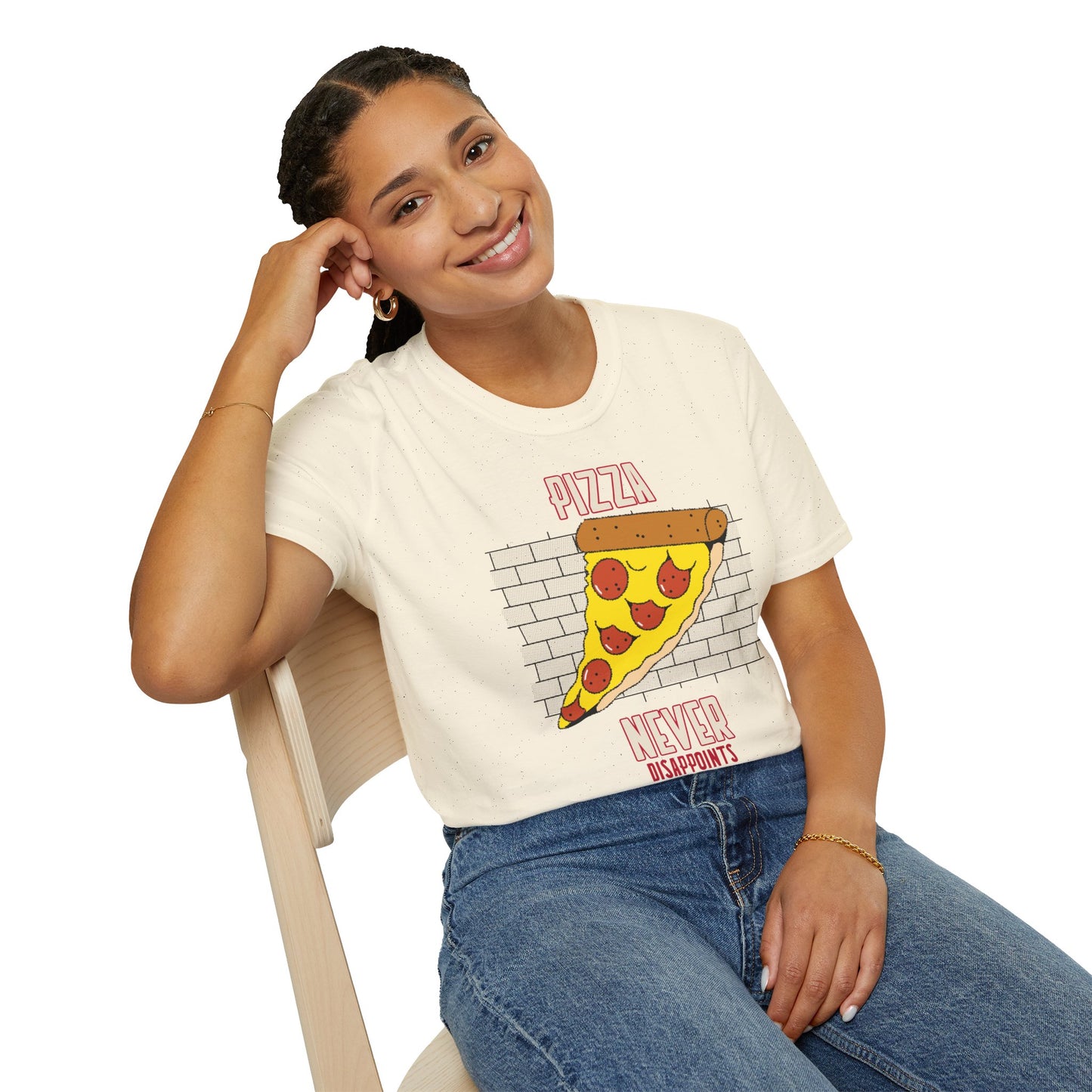 T-shirt "Pizza Nunca Decepciona" - Mulher