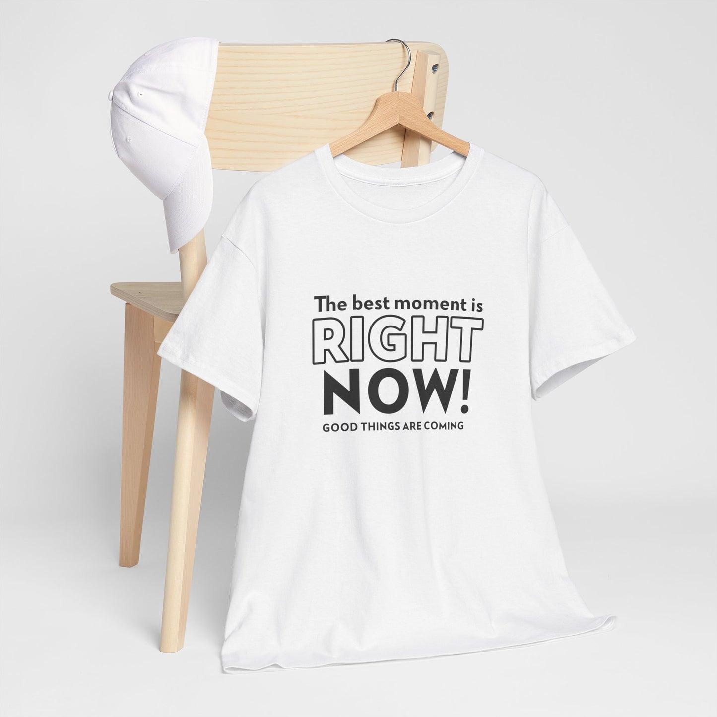 "The Best Moment is Right Now! Good Things Are Coming" Men's T-Shirt - Stay Positive with Romero's