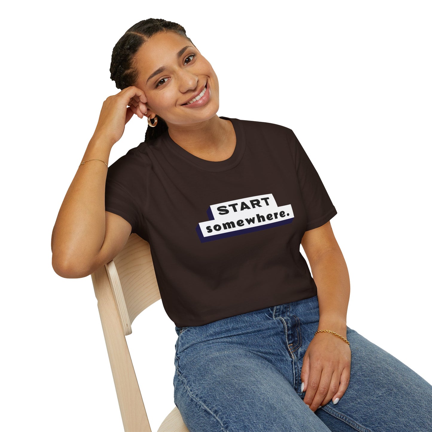 "'Start Somewhere' T-shirt | Women | Romero's: Style with Purpose"