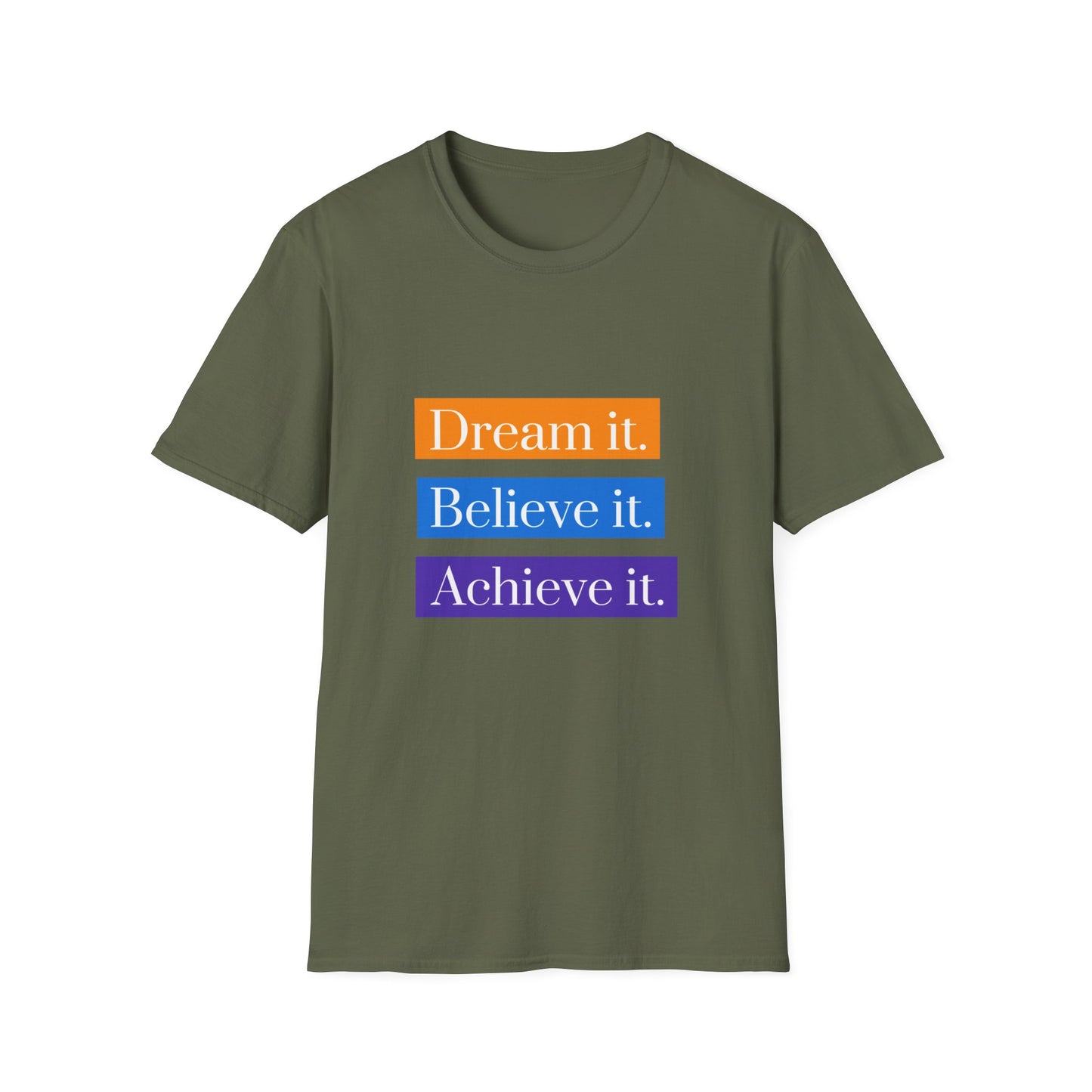 "T-shirt 'Dream it, Believe it, Achieve it' | Men | Romero's: Style with Intention"