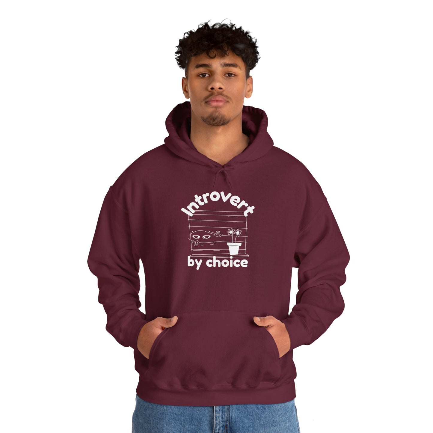 "Introvert by choice" Hooded Sweatshirt - Man