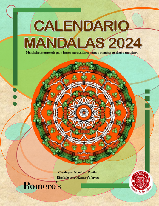 Mandala Calendar 2024: Mandalas, numerology and motivational phrases to enhance your daily life. Digital version.