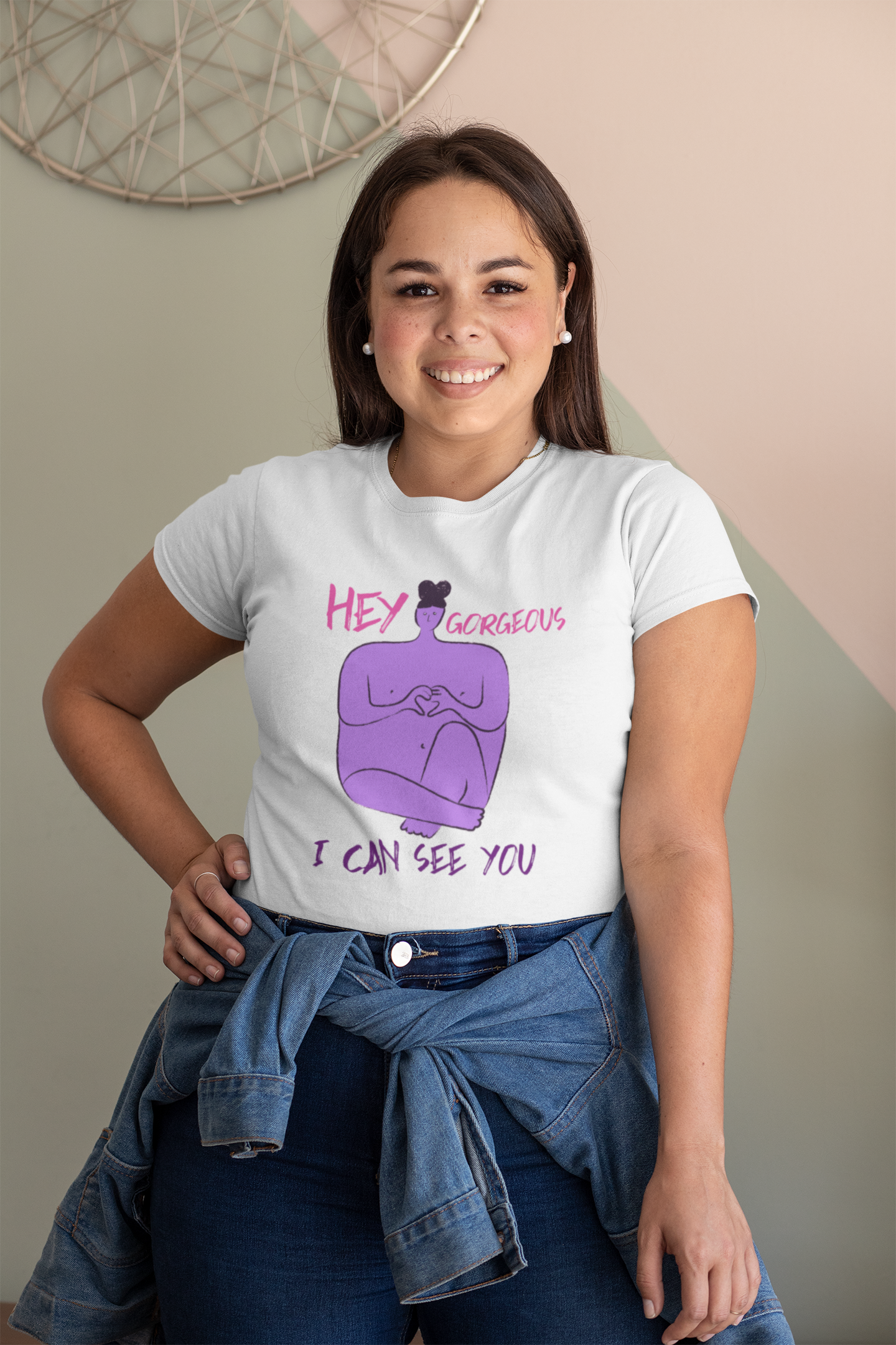 Women's Softstyle T-shirt "Hey Gorgeous, I Can See You"