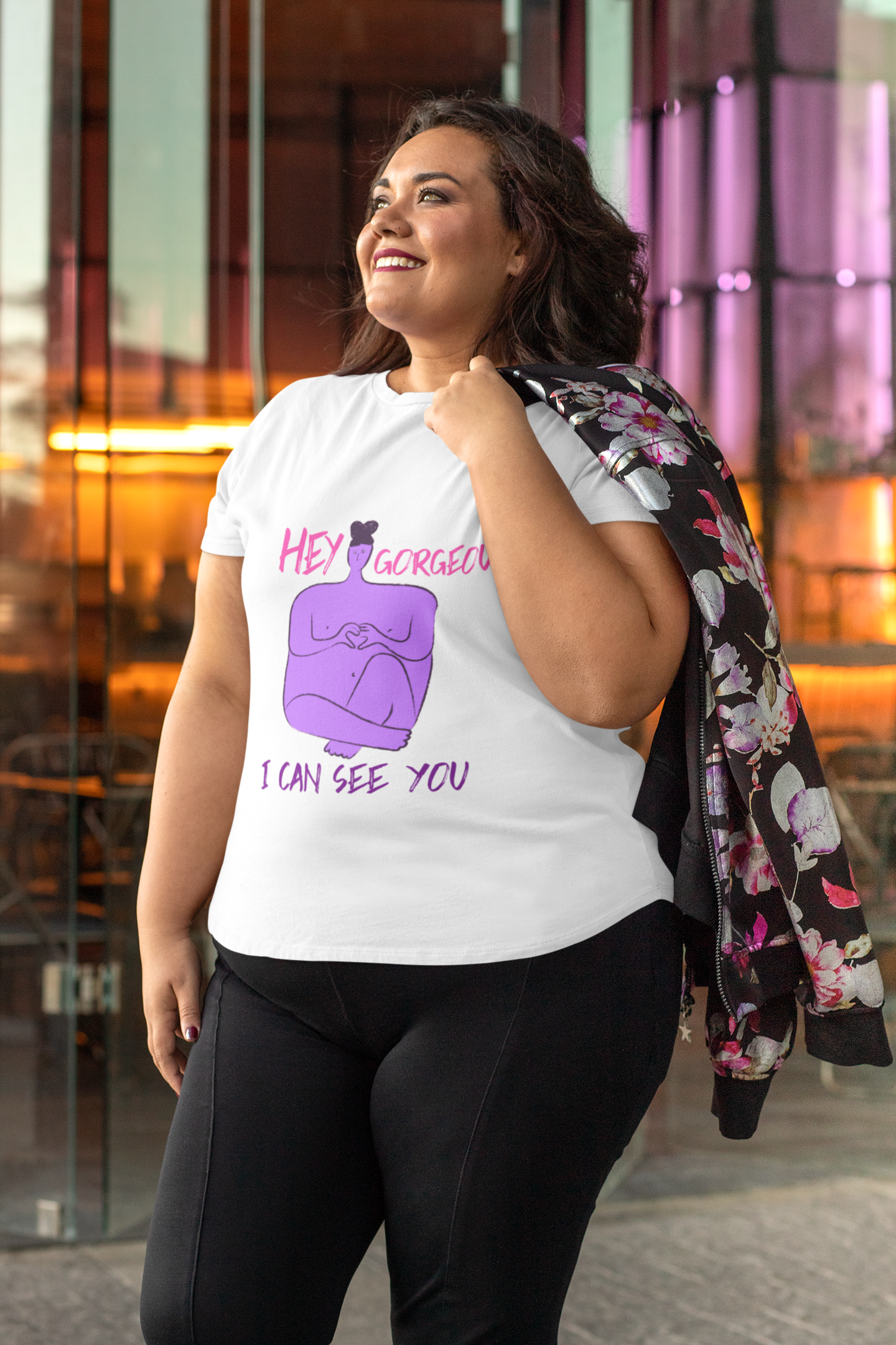 Women's Softstyle T-shirt "Hey Gorgeous, I Can See You"