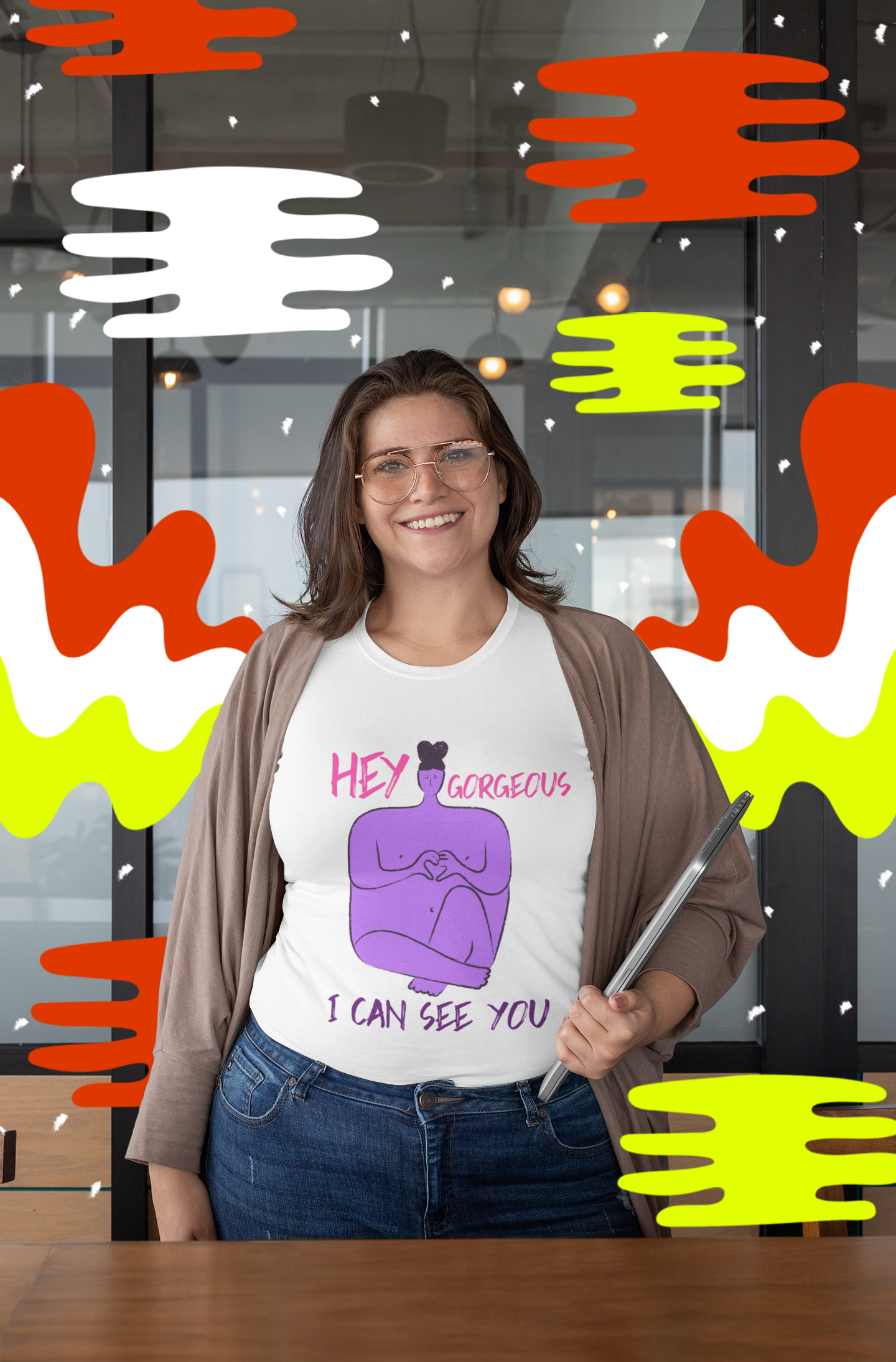 Women's Softstyle T-shirt "Hey Gorgeous, I Can See You"