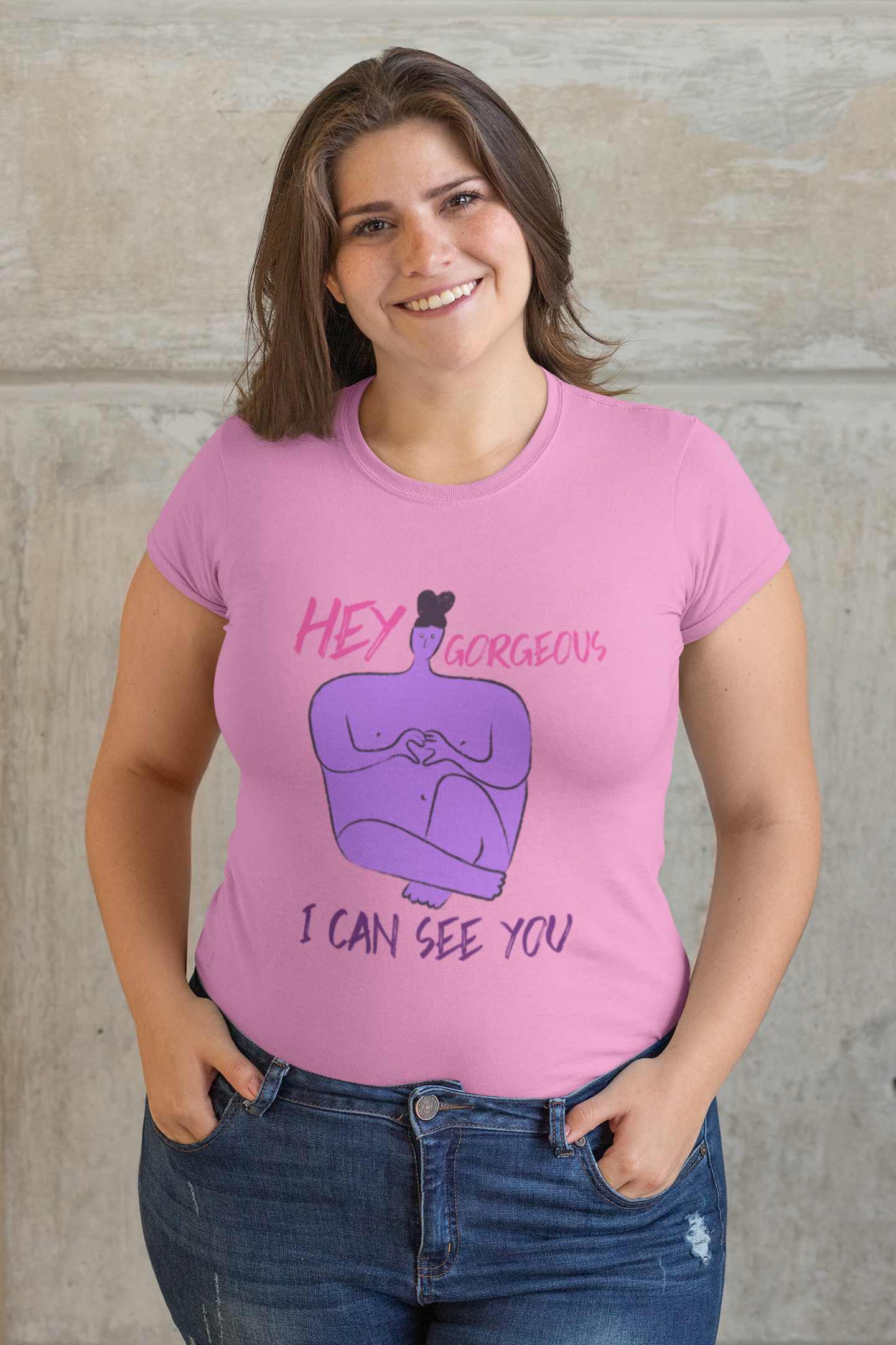 Women's Softstyle T-shirt "Hey Gorgeous, I Can See You"